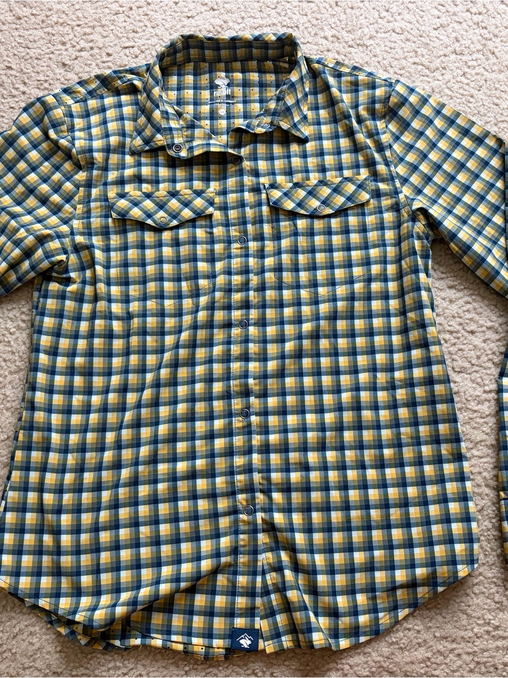 Rabbit High Country Long Sleeve Yellow and blue size small